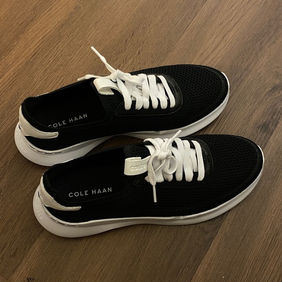 Cole Haan Black and White Mesh Sneakers - Picture 1 of 2